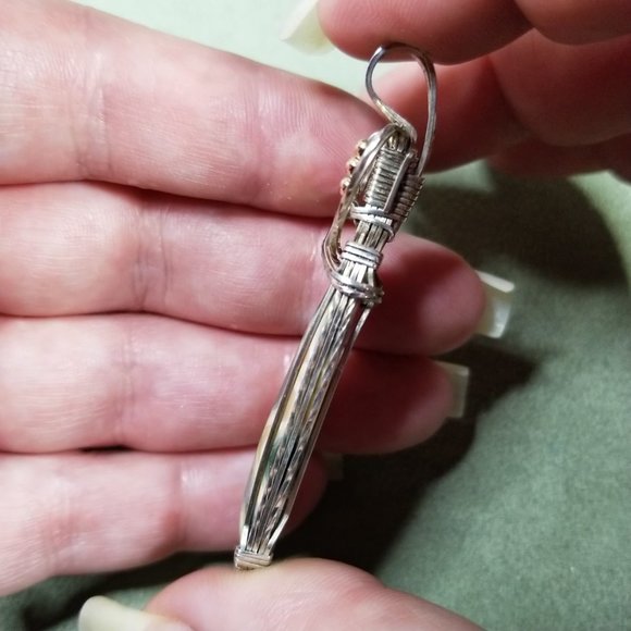 Wire Wrapped Kabamby Ocean Jasper Pendant * Silver wire wrap pendant * wwn15tb - Picture 12 of 13